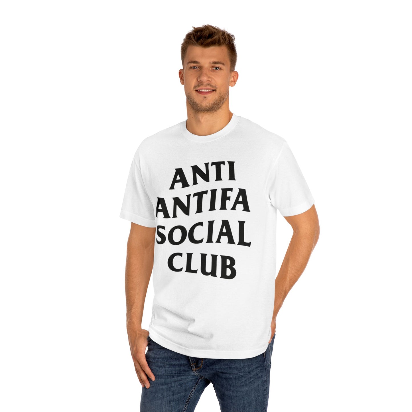 Unisex Classic Tee with Anti Antifa Social Club Design - Trendy Graphic Shirt for Activism, Casual Wear, Gifts, Streetwear
