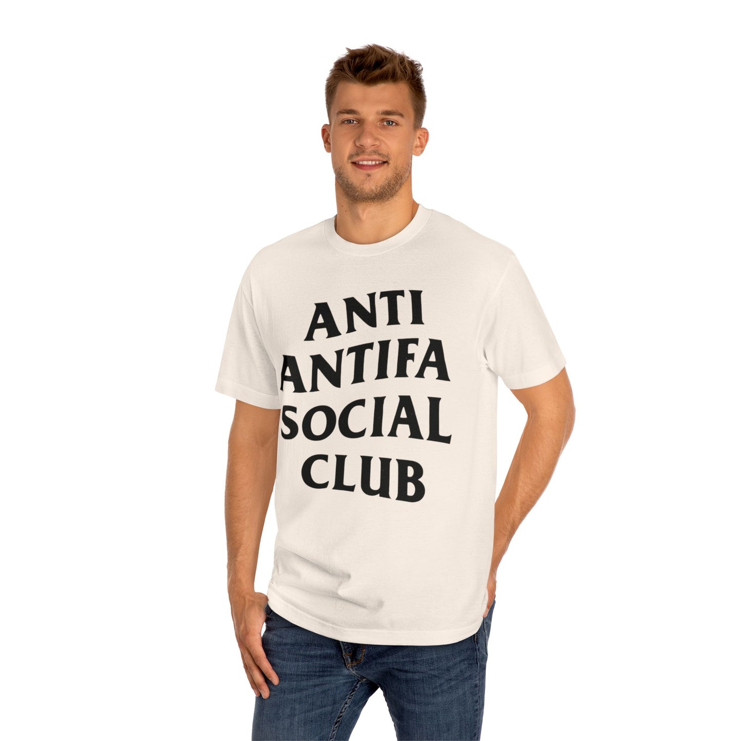 Unisex Classic Tee with Anti Antifa Social Club Design - Trendy Graphic Shirt for Activism, Casual Wear, Gifts, Streetwear