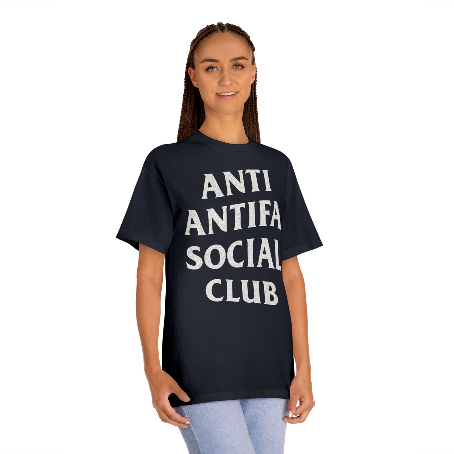 Unisex Classic Tee - Anti Antifa Social Club, Casual Wear, Statement T-Shirt, Streetwear, Gifts for Activists, Unique Graphic Tee