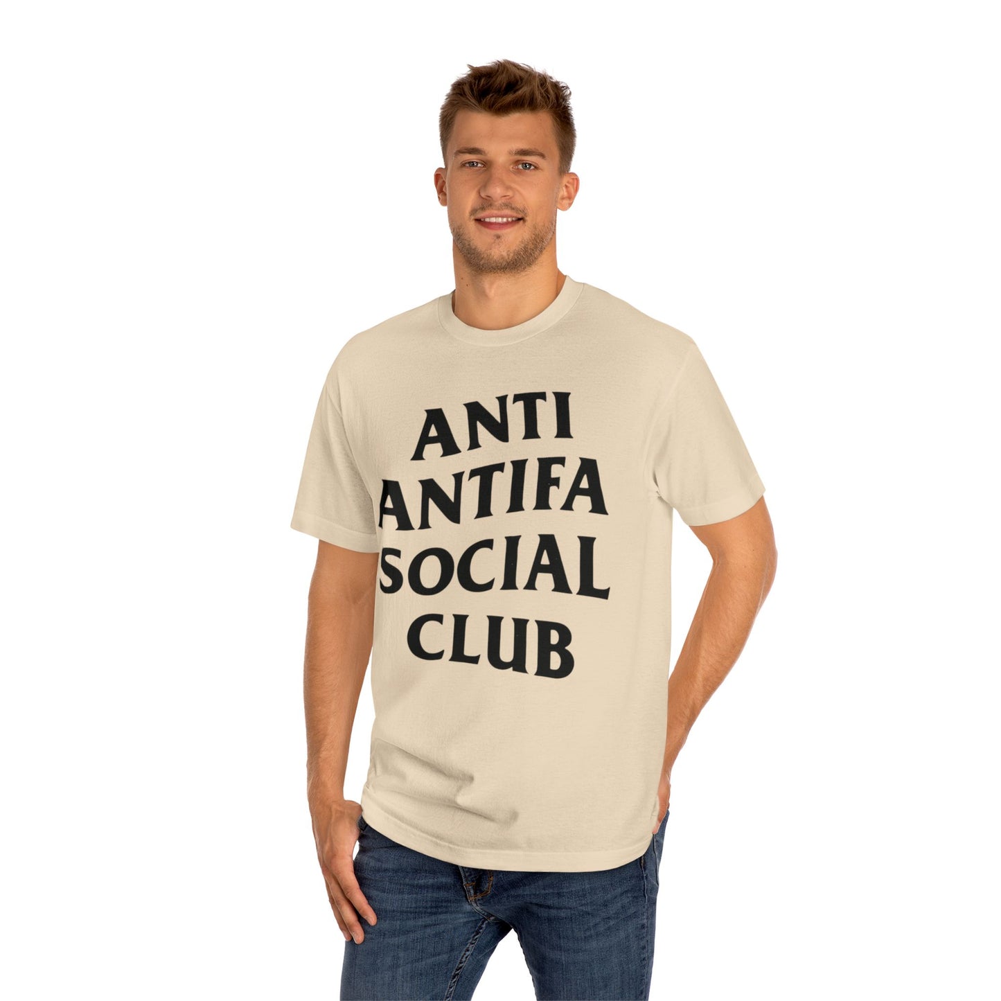 Unisex Classic Tee with Anti Antifa Social Club Design - Trendy Graphic Shirt for Activism, Casual Wear, Gifts, Streetwear