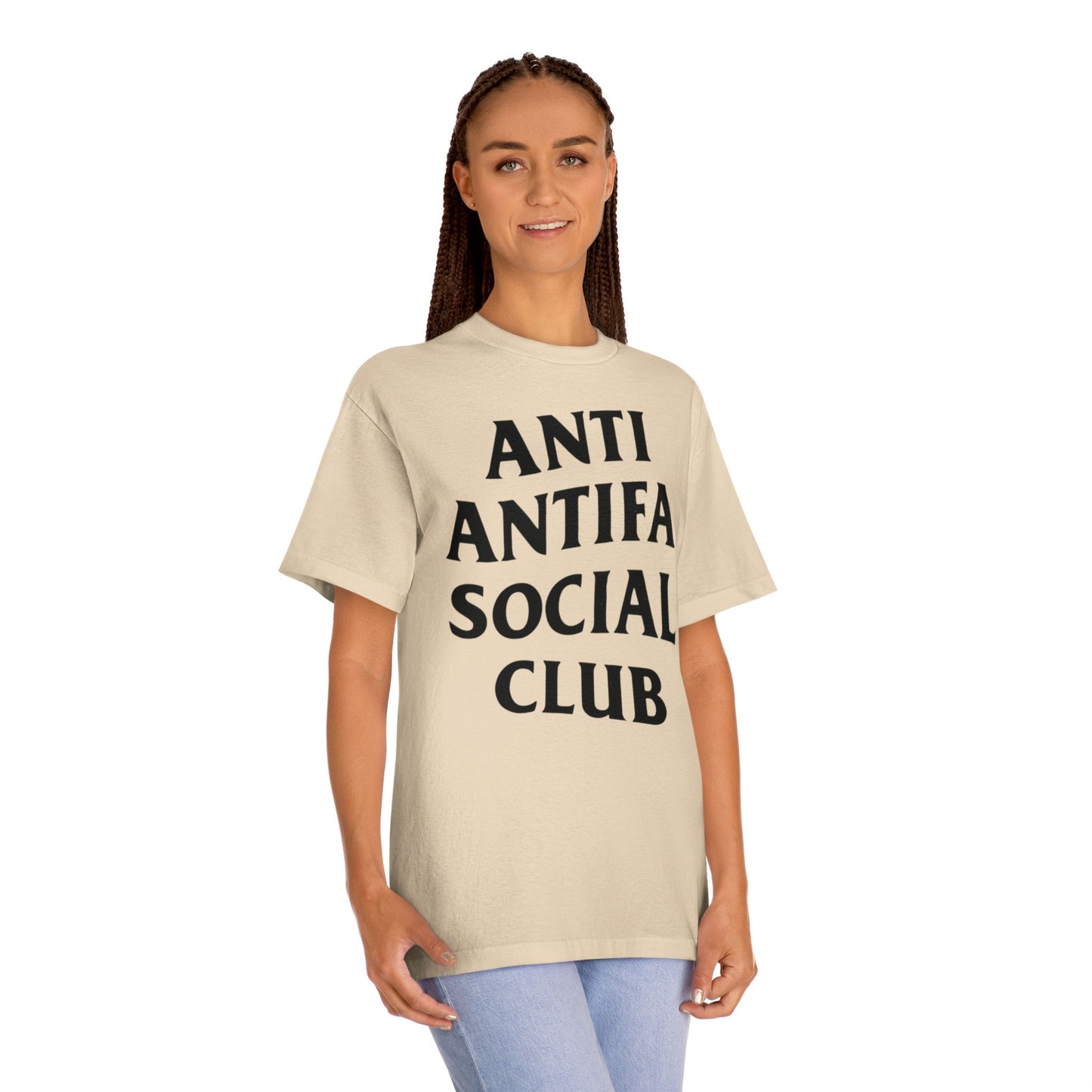 Unisex Classic Tee with Anti Antifa Social Club Design - Trendy Graphic Shirt for Activism, Casual Wear, Gifts, Streetwear