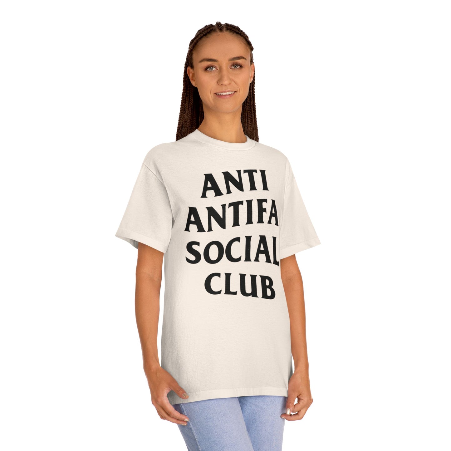 Unisex Classic Tee with Anti Antifa Social Club Design - Trendy Graphic Shirt for Activism, Casual Wear, Gifts, Streetwear
