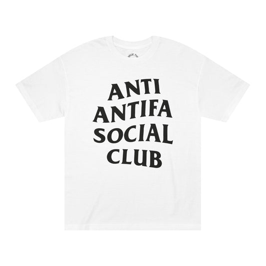 Unisex Classic Tee with Anti Antifa Social Club Design - Trendy Graphic Shirt for Activism, Casual Wear, Gifts, Streetwear